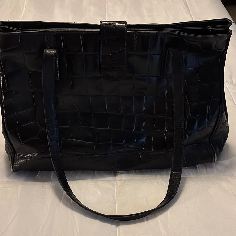 Vintage rare CC Courtenay Black Shoulder Bag 100% Genuine Leather Made in Italy